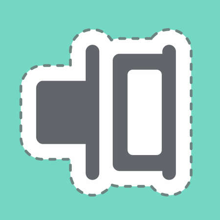 Sticker Horizontal Distribute Right - Line Cut,Simple illustration,Editable stroke,Design template vector, Good for prints, posters, advertisements, announcements, info graphics, etc.のイラスト素材