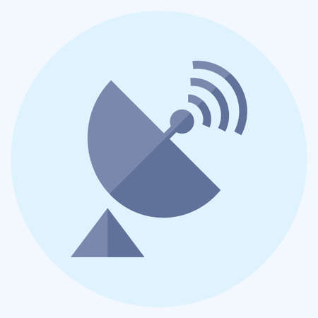 Icon Satellite Dish - Flat Style,Simple illustration,Editable stroke,Design template vector, Good for prints, posters, advertisements, announcements, info graphics, etc.のイラスト素材