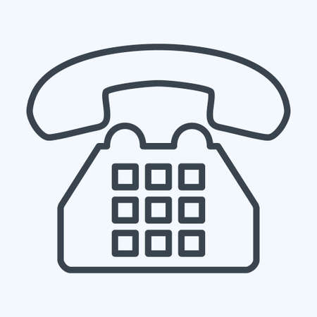 Icon Telephone - Line Style,Simple illustration,Editable stroke,Design template vector, Good for prints, posters, advertisements, announcements, info graphics, etc.のイラスト素材