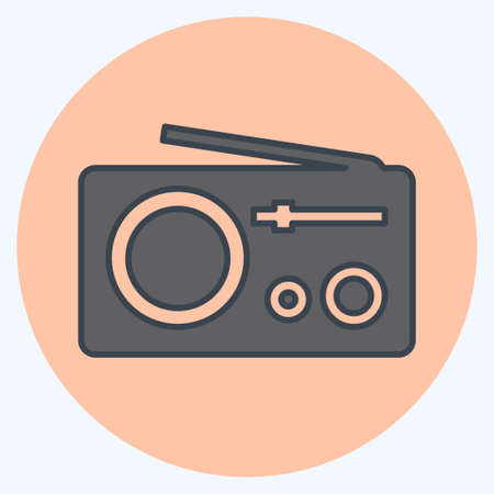 Icon Radio - Color Mate Style,Simple illustration,Editable stroke,Design template vector, Good for prints, posters, advertisements, announcements, info graphics, etc.の写真素材