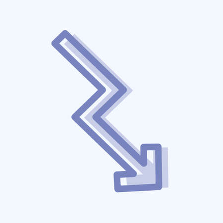 Icon Trending Down - Two Tone Style - Simple illustration,Editable stroke,Design template vector, Good for prints, posters, advertisements, announcements, info graphics, etc.のイラスト素材
