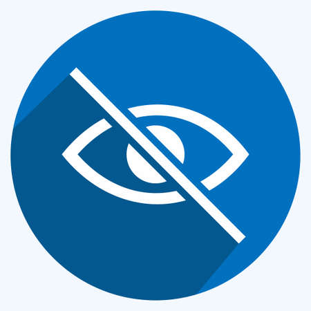 Icon Visibility Off - Long Shadow Style - Simple illustration,Editable stroke,Design template vector, Good for prints, posters, advertisements, announcements, info graphics, etc.のイラスト素材