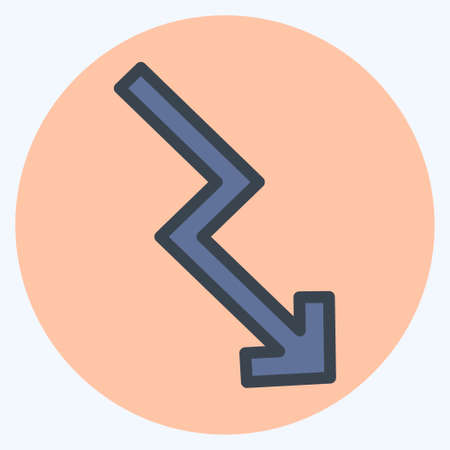 Icon Trending Down - Color Mate Style - Simple illustration,Editable stroke,Design template vector, Good for prints, posters, advertisements, announcements, info graphics, etc.のイラスト素材