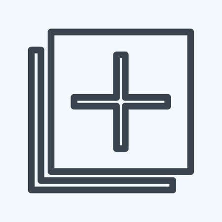 Icon Add to Photos - Line Style - Simple illustration,Editable stroke,Design template vector, Good for prints, posters, advertisements, announcements, info graphics, etc.の写真素材