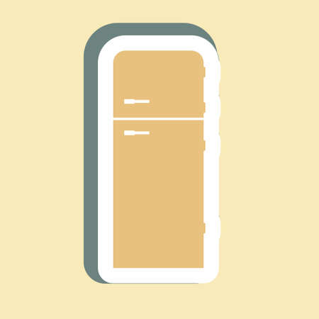 Sticker Refrigerator - Simple illustration,Editable stroke,Design template vector, Good for prints, posters, advertisements, announcements, info graphics, etc.のイラスト素材