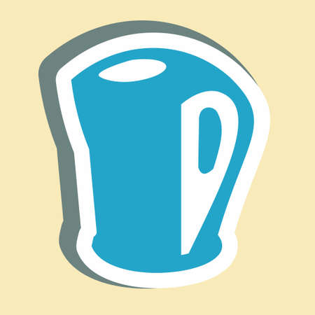 Sticker Electric Kettle - Simple illustration,Editable stroke,Design template vector, Good for prints, posters, advertisements, announcements, info graphics, etc.のイラスト素材