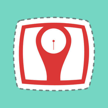 Sticker Weighing Machine - Line Cut - Simple illustration,Editable stroke,Design template vector, Good for prints, posters, advertisements, announcements, info graphics, etc.のイラスト素材