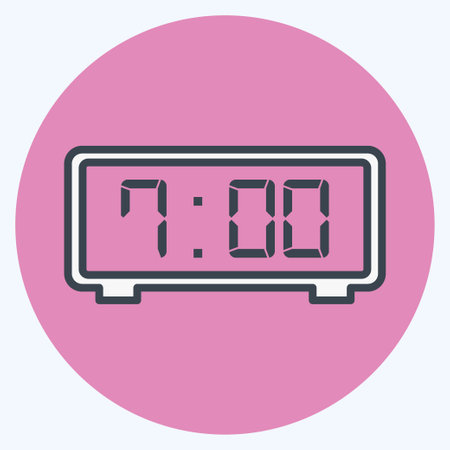 Icon Digital Clock - Color Mate Style - Simple illustration,Editable stroke,Design template vector,...