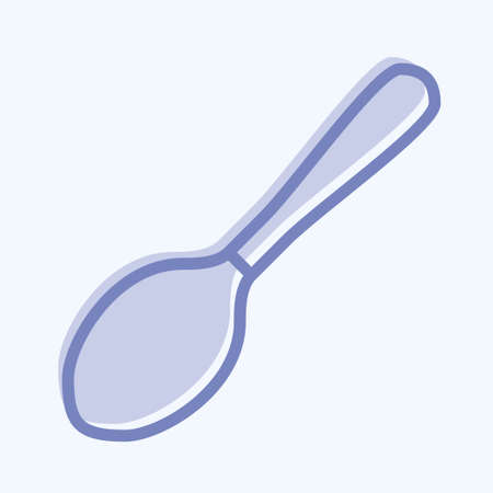 Icon Spoon - Two Tone Style - Simple illustration,Editable stroke,Design template vector, Good for prints, posters, advertisements, announcements, info graphics, etc.のイラスト素材