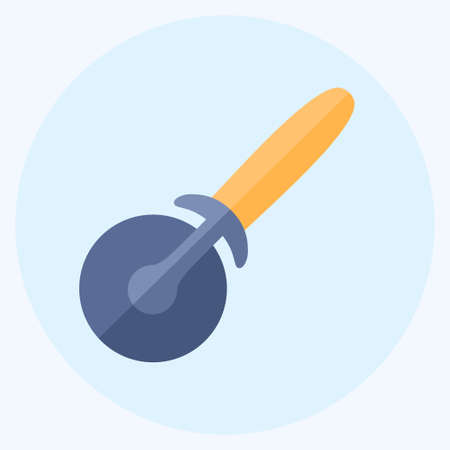 Icon Pizza Cutter - Flat Style - Simple illustration,Editable stroke,Design template vector, Good for prints, posters, advertisements, announcements, info graphics, etc.のイラスト素材