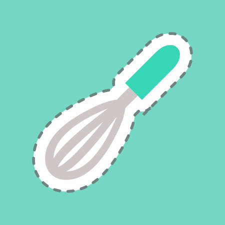 Sticker Whisk - Line Cut - Simple illustration,Editable stroke,Design template vector, Good for prints, posters, advertisements, announcements, info graphics, etc.のイラスト素材