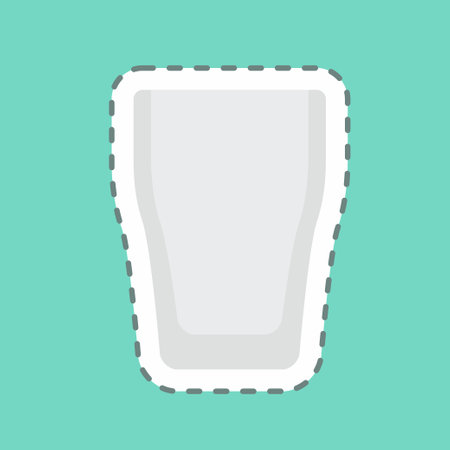 Sticker Glass - Line Cut - Simple illustration,Editable stroke,Design template vector, Good for prints, posters, advertisements, announcements, info graphics, etc.のイラスト素材