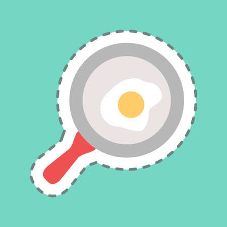 Sticker Pan - Line Cut - Simple illustration,Editable stroke,Design template vector, Good for prints, posters, advertisements, announcements, info graphics, etc.のイラスト素材