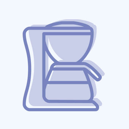 Icon Coffee Machine - Two Tone Style - Simple illustration,Editable stroke,Design template vector, Good for prints, posters, advertisements, announcements, info graphics, etc.のイラスト素材