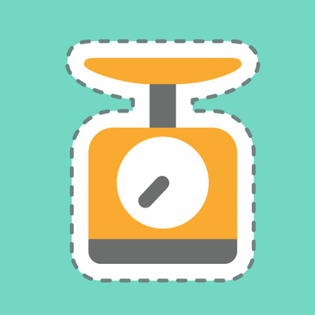 Sticker Scale - Line Cut - Simple illustration,Editable stroke,Design template vector, Good for prints, posters, advertisements, announcements, info graphics, etc.のイラスト素材