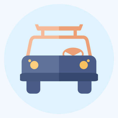 Icon Cab - Flat Style - Simple illustration,Editable stroke,Design template vector, Good for prints, posters, advertisements, announcements, info graphics, etc.のイラスト素材