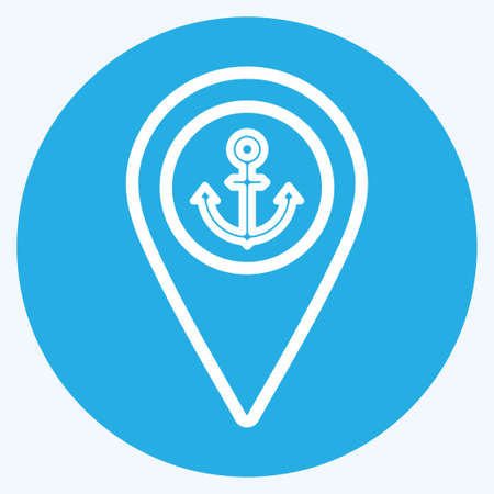 Icon Shipping Location - Blue Eyes Style - Simple illustration,Editable stroke,Design template vector, Good for prints, posters, advertisements, announcements, info graphics, etc.のイラスト素材