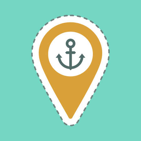 Sticker Shipping Location - Line Cut - Simple illustration,Editable stroke,Design template vector, Good for prints, posters, advertisements, announcements, info graphics, etc.のイラスト素材
