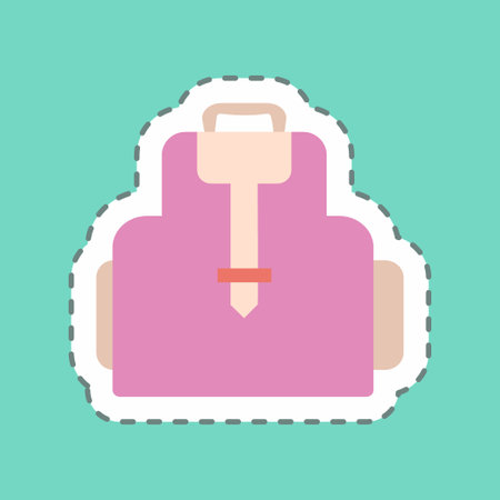 Sticker Bag Pack - Line Cut - Simple illustration,Editable stroke,Design template vector, Good for prints, posters, advertisements, announcements, info graphics, etc.のイラスト素材