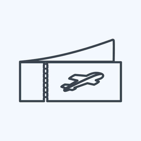 Icon Plane Tickets - Line Style - Simple illustration,Editable stroke,Design template vector, Good for prints, posters, advertisements, announcements, info graphics, etc.のイラスト素材
