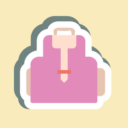 Sticker Bag Pack - Simple illustration,Editable stroke,Design template vector, Good for prints, posters, advertisements, announcements, info graphics, etc.のイラスト素材