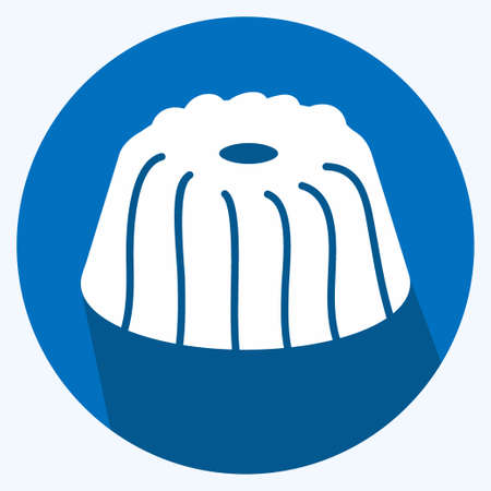 Icon Gugelhupf - Long Shadow Style - Simple illustration,Editable stroke,Design template vector, Good for prints, posters, advertisements, announcements, info graphics, etc.のイラスト素材