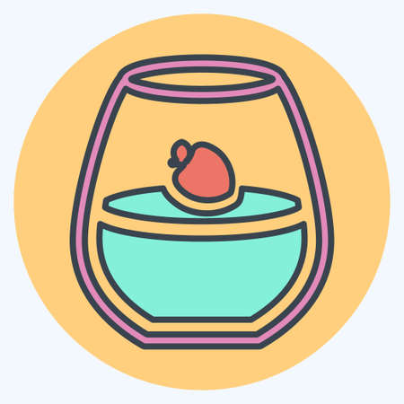 Icon Panna Cotta - Color Mate Style - Simple illustration,Editable stroke,Design template vector, Good for prints, posters, advertisements, announcements, info graphics, etc.のイラスト素材