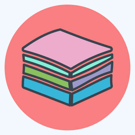 Icon Tiramisu - Color Mate Style - Simple illustration,Editable stroke,Design template vector, Good for prints, posters, advertisements, announcements, info graphics, etc.のイラスト素材