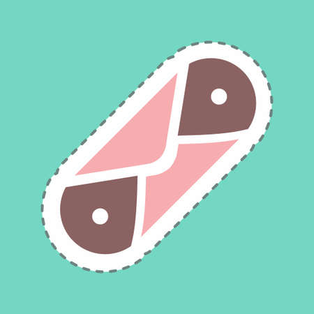 Sticker Cannoli - Line Cut - Simple illustration,Editable stroke,Design template vector, Good for prints, posters, advertisements, announcements, info graphics, etc.のイラスト素材