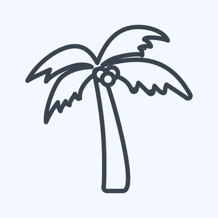 Icon Coconut Tree - Line Style - Simple illustration,Editable stroke,Design template vector, Good for prints, posters, advertisements, announcements, info graphics, etc.のイラスト素材