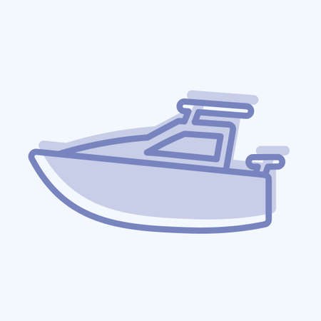 Icon Yacht - Two Tone Style - Simple illustration,Editable stroke,Design template vector, Good for prints, posters, advertisements, announcements, info graphics, etc.のイラスト素材