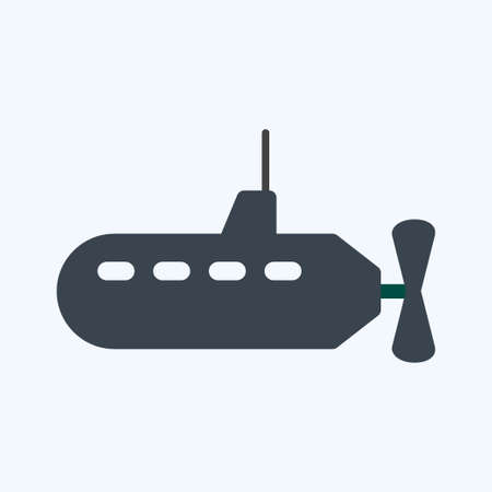 Icon Submarine - Glyph Style - Simple illustration,Editable stroke,Design template vector, Good for prints, posters, advertisements, announcements, info graphics, etc.のイラスト素材