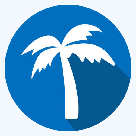 Icon Coconut Tree - Long Shadow Style - Simple illustration,Editable stroke,Design template vector, Good for prints, posters, advertisements, announcements, info graphics, etc.のイラスト素材