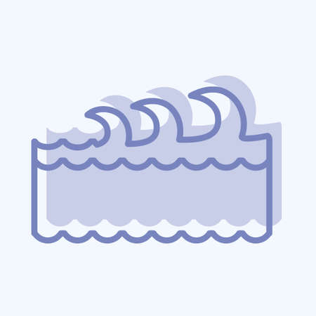 Icon Waves I - Two Tone Style - Simple illustration,Editable stroke,Design template vector, Good for prints, posters, advertisements, announcements, info graphics, etc.のイラスト素材
