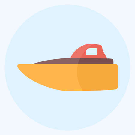 Icon Speed Boat - Flat Style - Simple illustration,Editable stroke,Design template vector, Good for prints, posters, advertisements, announcements, info graphics, etc.のイラスト素材