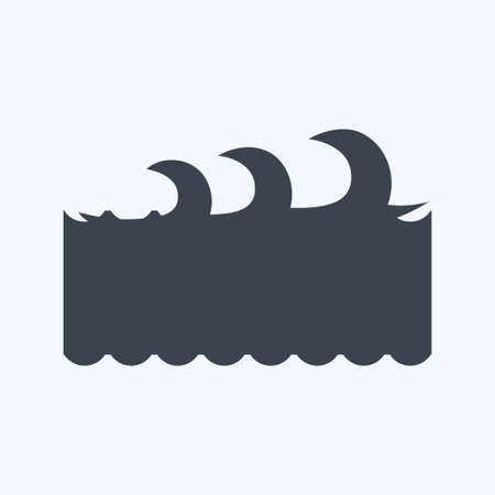 Icon Waves I - Glyph Style - Simple illustration,Editable stroke,Design template vector, Good for prints, posters, advertisements, announcements, info graphics, etc.のイラスト素材