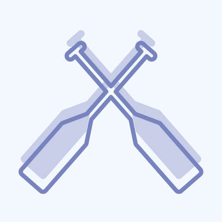 Icon Oars - Two Tone Style - Simple illustration,Editable stroke,Design template vector, Good for prints, posters, advertisements, announcements, info graphics, etc.のイラスト素材
