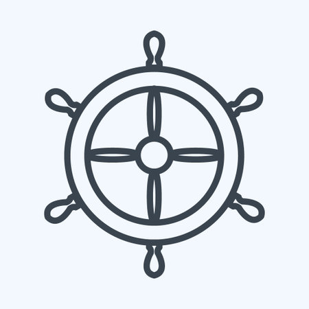 Icon Ship Wheel - Line Style - Simple illustration,Editable stroke,Design template vector, Good for prints, posters, advertisements, announcements, info graphics, etc.のイラスト素材