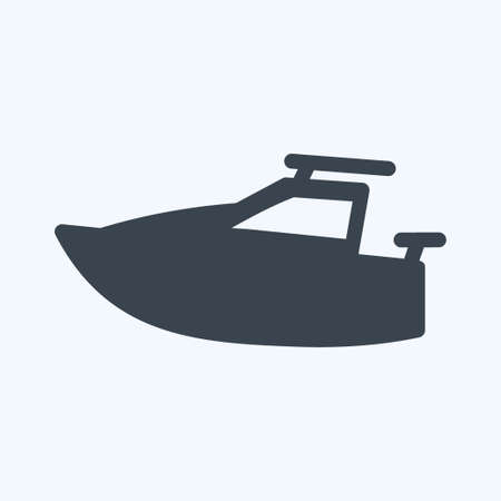 Icon Yacht - Glyph Style - Simple illustration,Editable stroke,Design template vector, Good for prints, posters, advertisements, announcements, info graphics, etc.のイラスト素材
