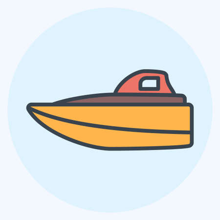 Icon Speed Boat - Color Mate Style - Simple illustration,Editable stroke,Design template vector, Good for prints, posters, advertisements, announcements, info graphics, etc.のイラスト素材
