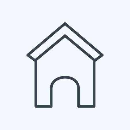 Icon Dog House - Line Style - Simple illustration,Editable stroke,Design template vector, Good for prints, posters, advertisements, announcements, info graphics, etc.のイラスト素材