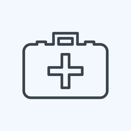 Icon Medicine Box - Line Style - Simple illustration,Editable stroke,Design template vector, Good for prints, posters, advertisements, announcements, info graphics, etc.のイラスト素材
