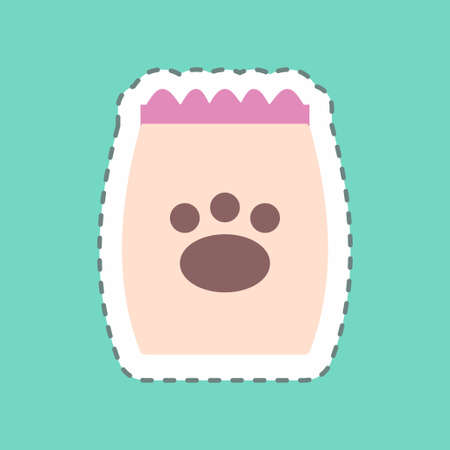 Sticker Pet Food I - Line Cut - Simple illustration,Editable stroke,Design template vector, Good for prints, posters, advertisements, announcements, info graphics, etc.のイラスト素材