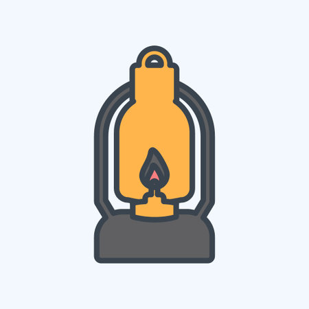 Icon Lit Lamp - Color Mate Style - Simple illustration,Design Icon vector, Good for prints, posters, advertisements, announcements, info graphics, etc.のイラスト素材