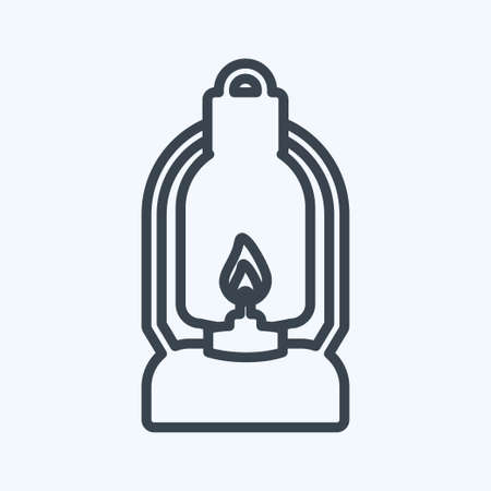 Icon Lit Lamp - Line Style - Simple illustration,Design Icon vector, Good for prints, posters, advertisements, announcements, info graphics, etc.のイラスト素材