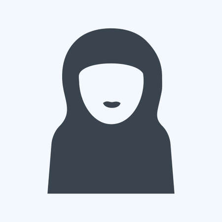 Icon Islamic Woman - Glyph Style - Simple illustration,Design Icon vector, Good for prints, posters, advertisements, announcements, info graphics, etc.のイラスト素材