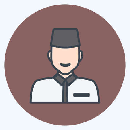 Icon Islamic Man - Color Mate Style - Simple illustration,Design Icon vector, Good for prints, posters, advertisements, announcements, info graphics, etc.のイラスト素材