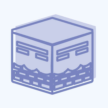 Icon Khana Kaba - Two Tone Style - Simple illustration,Design Icon vector, Good for prints, posters, advertisements, announcements, info graphics, etc.のイラスト素材