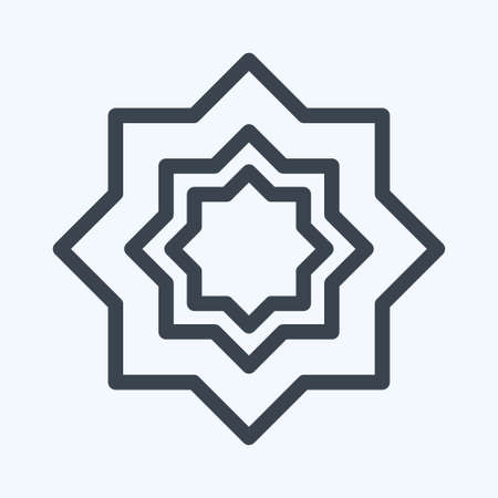 Icon Islamic Star - Line Style - Simple illustration,Design Icon vector, Good for prints, posters, advertisements, announcements, info graphics, etc.のイラスト素材