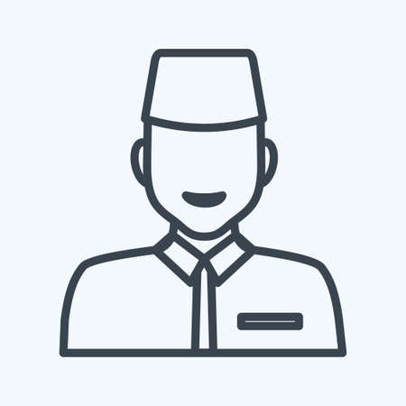 Icon Islamic Man - Line Style - Simple illustration,Design Icon vector, Good for prints, posters, advertisements, announcements, info graphics, etc.のイラスト素材